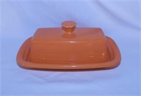 Fiesta large butter dish, tangerine