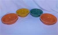 4 Fiesta salsa bowls: 2 tangerine, 1 daffodil,