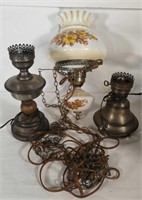 3 electrified oil style lamps