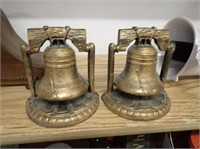 (2) Brass Liberty Bell Bookends