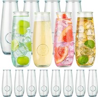 wookgreat Stemless Champagne Flutes Set of 16