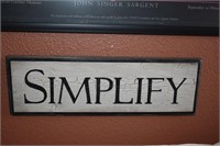 Home Decor "Simplify" on Wood