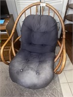 Velour Rattan Swivel Chair