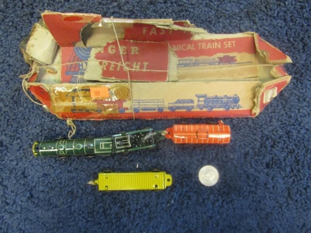 TIN WIND-UP TOY TRAIN -- NO KEY