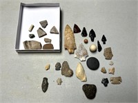 Indian Arrowheads, Points, Tools Pieces, Pottery