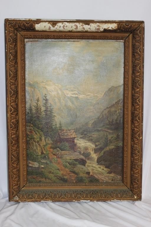 An Antique 19th Century Oil on Canvas