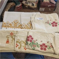 Vintage Embroidered Pillow Cases - Lot of 6