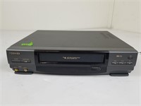 Toshiba VHS Player and Large Box Of VHS Tapes