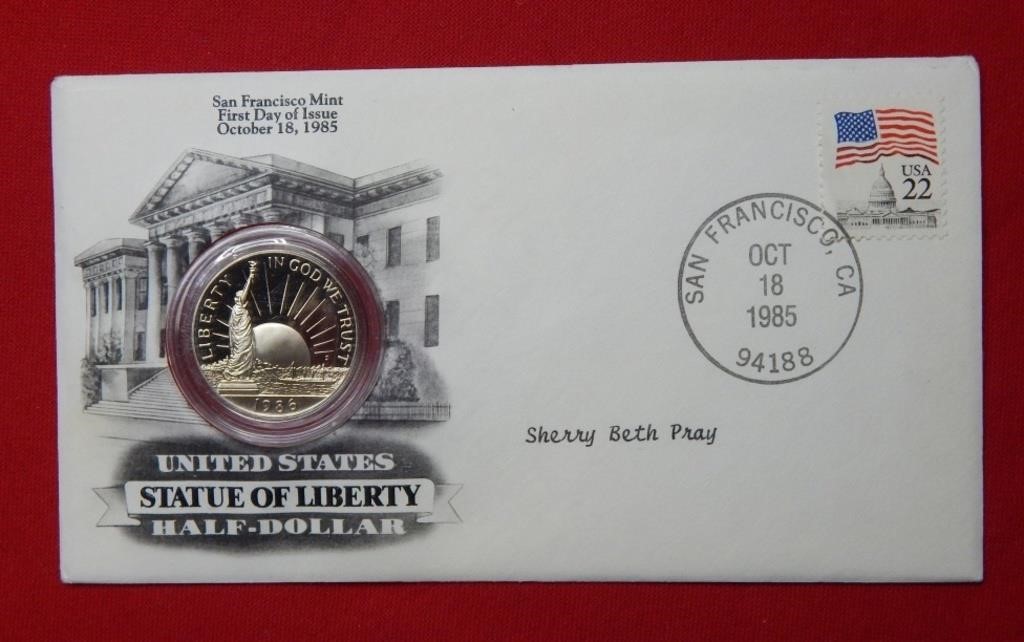 1986 Statue of Liberty Half Dollar 1st Day Cover
