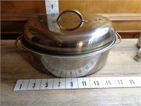 Vintage Large SS Roasting Pan w/Lid & Rack