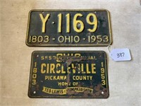 1953 Ohio License Plate, & Circleville
