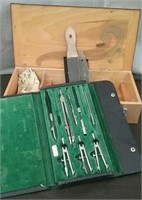 Wood Box-Drawing Tools With Accessories