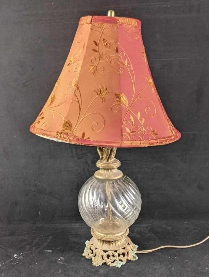 Vintage Lamp with Glass Base