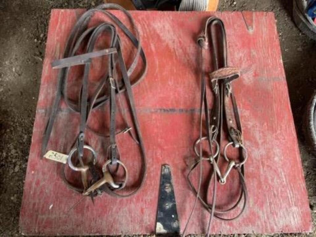 3 Leather Bridles c/w Snaffle Bits