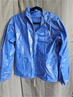 Vintage 80s Blue Vinyl Raincoat