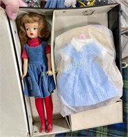 VINTAGE IDEAL TAMMY DOLL W/ CLOTHES AND CASE