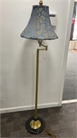 Marble based brass swing arm lamp with 3 way