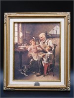 FRAMED NORMAL ROCKWELL THE TOY MAKER PRINT WITH CO