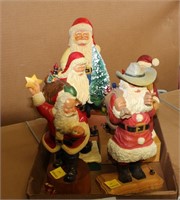 Box of Assorted Wooden Santas