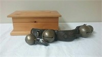 Lined Wooden Box With Horse Harness Bells