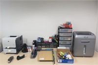 Office supplies on top of table
