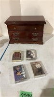 Jewelry box and cassette tapes
