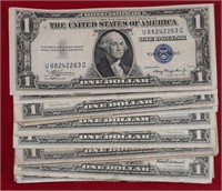 20 - Circulated $1 Silver Cert. Various Dates