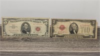 Collectors Red Seal, $2-$5 Dollar Notes