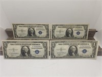 Four 1935A Silver Certificates,  $1 Dollars