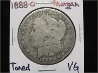 1888 O MORGAN SILVER DOLLAR 90% (TONED) VG