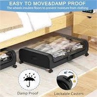Black Under Bed Storage with Wheels and Lid A27