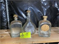 GROUP OF GLASS DECANTERS