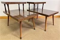 GOOD PAIR OF VINTAGE TWO TIER END TABLES