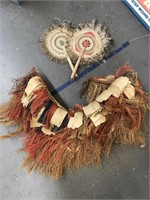 Islander Vintage grass skirt and Paddles