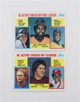 (2) 1984 Pete Rose TOPPS Baseball Trading Cards