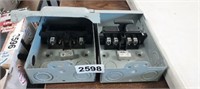 (2) ELECTRIC BOXES, 1 WITH COVER