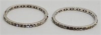 (2) Sterling Silver & Rhinestone Bracelets