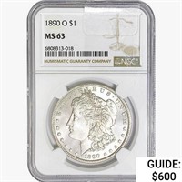 1890-O Morgan Silver Dollar NGC MS63