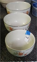 HALL'S 3 PC MIXING BOWL SET, APPROX. 6", 8", AND