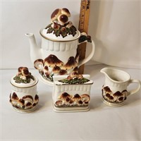 Magic Mushroom Coffee Pot Crème Sugar Napkin