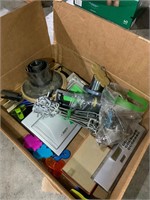 box lot of misc. office and tools