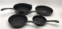 4 Wagner Cast Iron Pans
