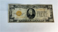 1928 $20 BILL GOLD SEAL FEDERAL RESERVE NOTE