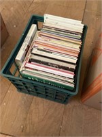 crate of hard cover cook books