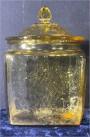 6" Yellow glass cookie jar