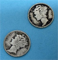 1934 and 1936 Silver Mercuty Dimes
