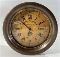 Vintage Brass Royal West India Mail Service Clock