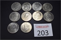 (10) 1976 Bicentennial Eisenhower Dollars