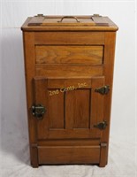 Antique Oak Wood Ice Chest Refrigerator