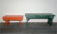 2 Small Wooden Children's Benches